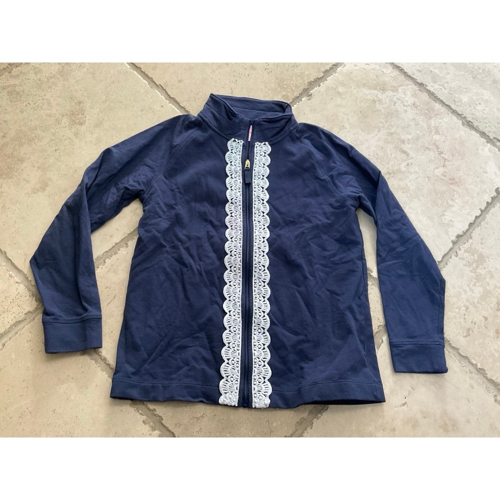 Lilly Pulitzer blue zip up‎ shirt/jacket - girls XL (12-14)